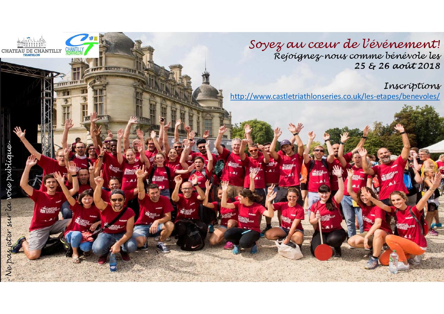 Tous à vos bénévoles… Le triathlon du château 2018, ça se prépare maintenant!